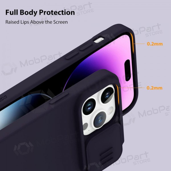 Apple iPhone 15 Pro capa „Nillkin Silicone“ (tamsiai roxo)