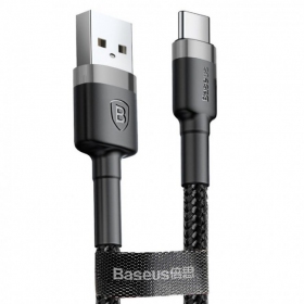 USB cabo Baseus Cafule Type-C 1.0m 3.0A (cinza-preto) CATKLF-BG1