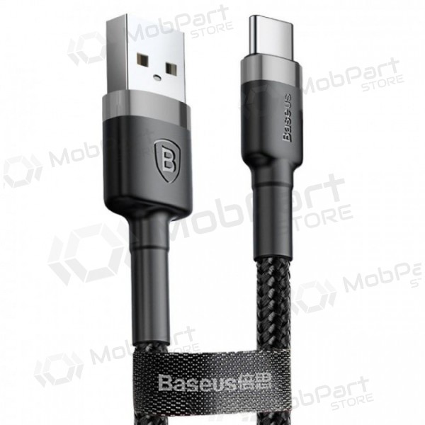 USB cabo Baseus Cafule Type-C 1.0m 3.0A (cinza-preto) CATKLF-BG1