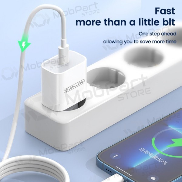 Carregador Jellico AK180 20W USB-C + USB-C to USB-C cable 1.0m branco