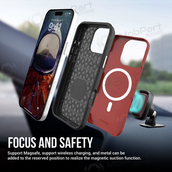 Capa Perfectionists Triangle Mag Case Apple iPhone 15 Pro Max vermelho