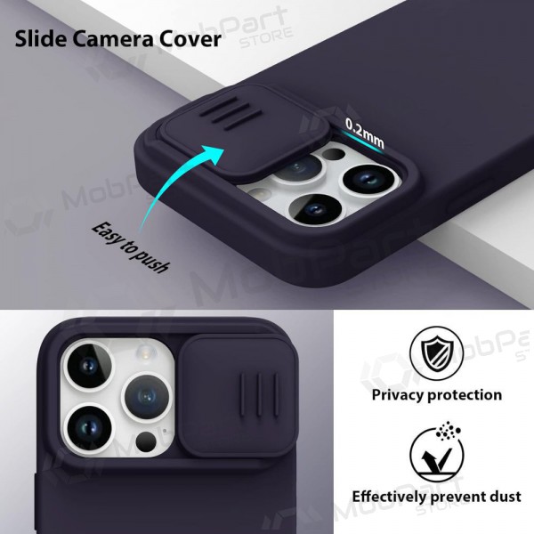 Apple iPhone 15 Pro capa „Nillkin Silicone“ (tamsiai roxo)