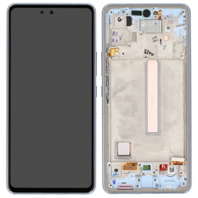 Ekranas Samsung A536 A53 5G 2022 su lietimui jautriu stikliuku e rėmeliu Awesome Blue OLED (real size)