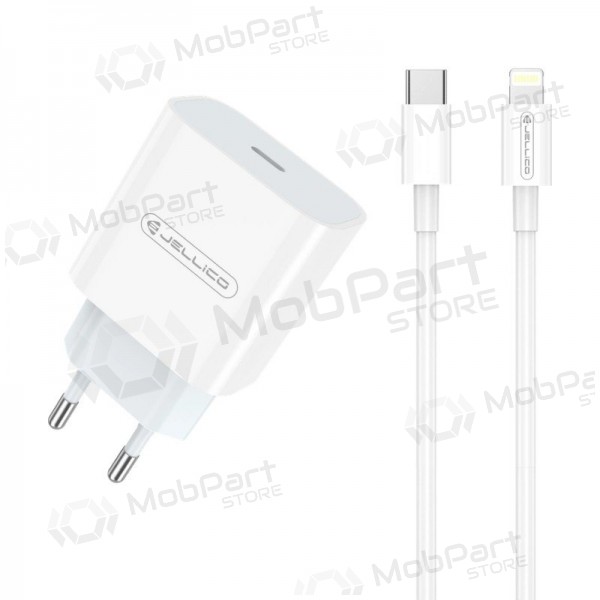 Carregador Jellico AK180 20W USB-C + USB-C to Lightning cable 1.0m branco