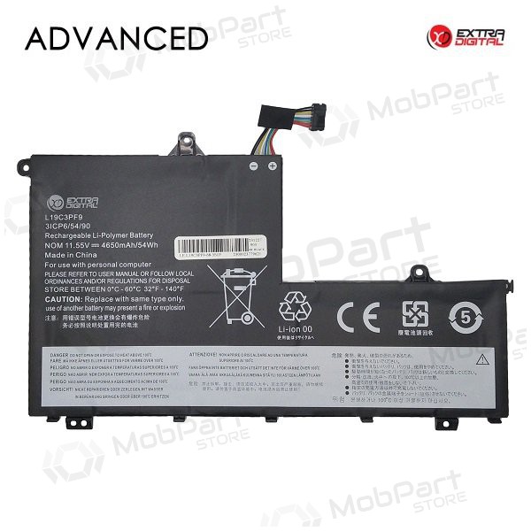 LENOVO L19C3PF9, 4650mAh bateria do portátil, Advanced LENOVO L19C3PF9, 4650mAh bateria do portátil, Advanced