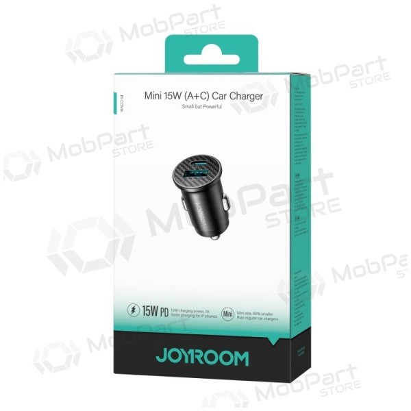 Carregador de carro Joyroom JR-CCN16 USB-A/USB-C 15W preto
