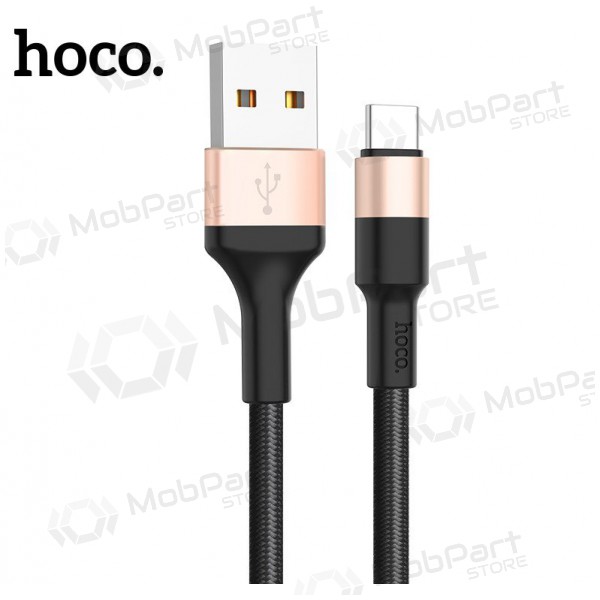 USB cabo Hoco X26 Type-C 1.0m (preto / dourado)