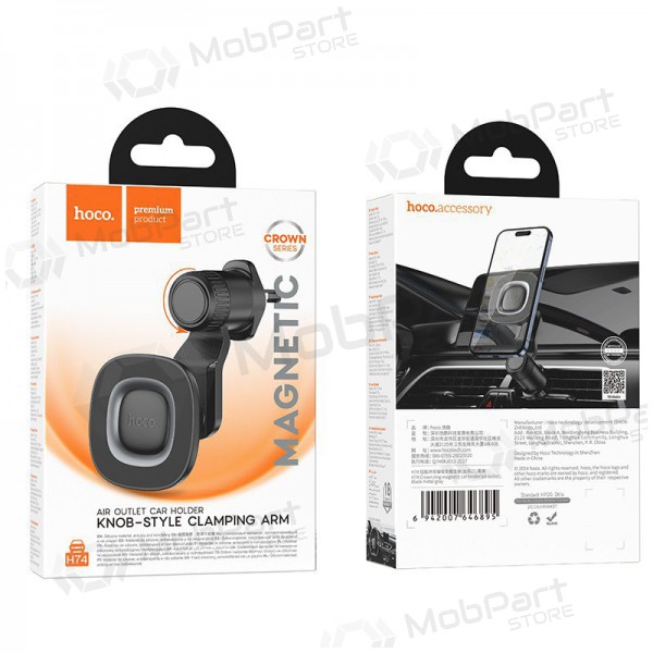 Suporte para telefone de carro Hoco H74 (air vent) preto Suporte para telefone de carro Hoco H74 (air vent) preto
