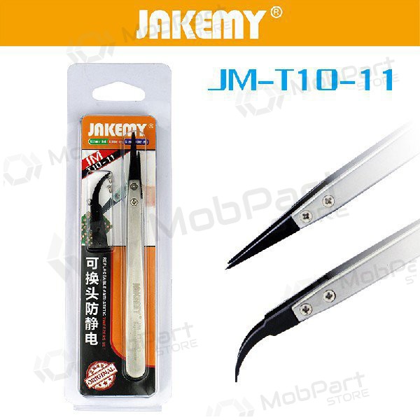 Pinça antiestática de metal Jakemy JM-T10-11 ESD (replaceable head)