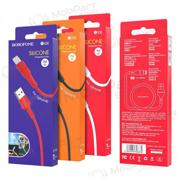 USB cabo Borofone BX30 Lightning 1.0m (branco)