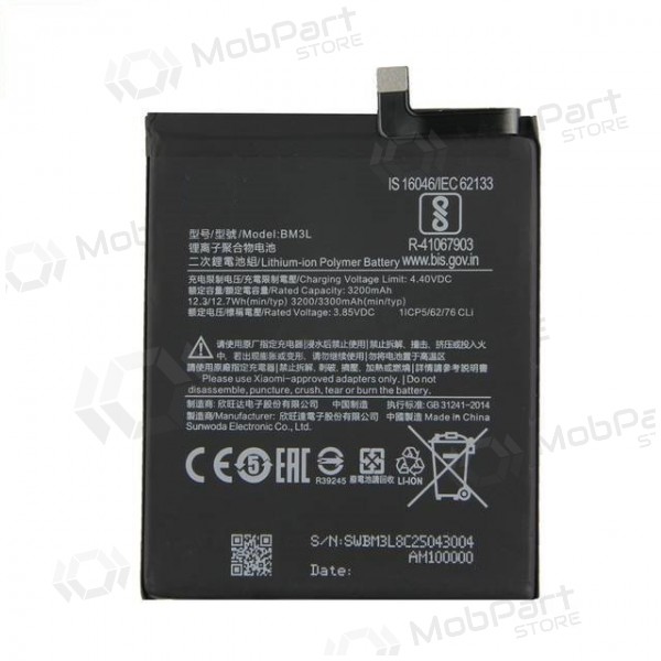 Xiaomi Mi 9 bateria / acumulador (BM3L) (3300mAh) Xiaomi Mi 9 bateria / acumulador (BM3L) (3300mAh)