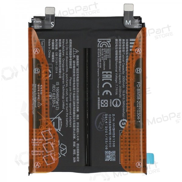 Xiaomi 11T Pro 5G bateria, akumuliatorius (BM58) (original) Xiaomi 11T Pro 5G bateria, akumuliatorius (BM58) (original)