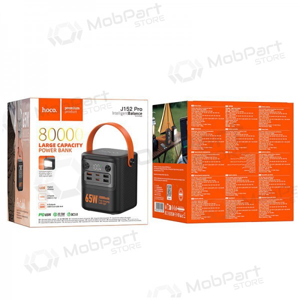 Bateria externa Power Bank Hoco J152 Pro PD65W 80000mAh preto