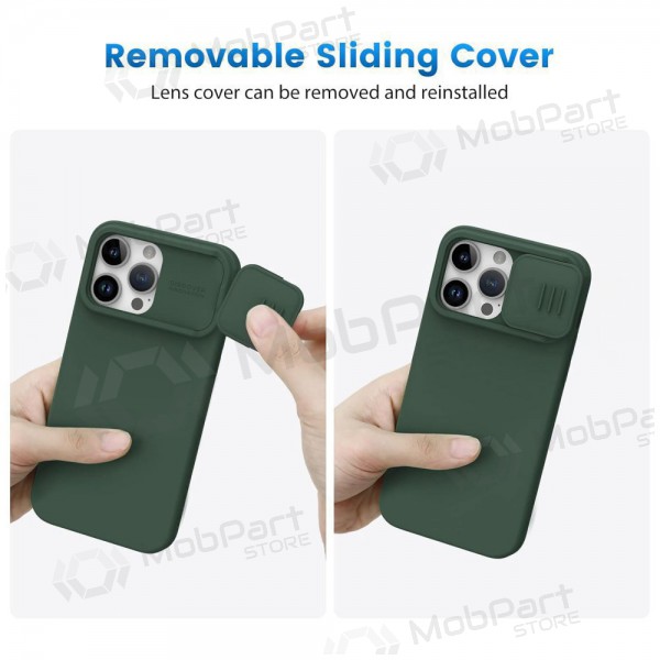 Apple iPhone 15 Pro capa „Nillkin Silicone“ (verde escuro)