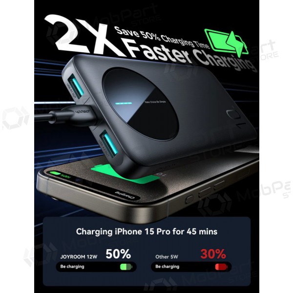 Bateria externa Power Bank Joyroom JR-PBF12 10000mAh preto Bateria externa Power Bank Joyroom JR-PBF12 10000mAh preto