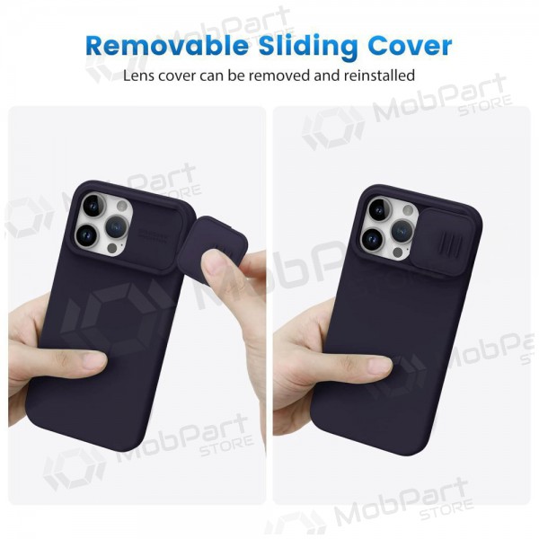 Apple iPhone 14 Pro capa „Nillkin Silicone“ (tamsiai roxo) Apple iPhone 14 Pro capa „Nillkin Silicone“ (tamsiai roxo)