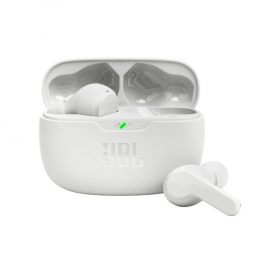 Auscultadores sem fio JBL Wave Beam TWS Bluetooth 5.2 brancos