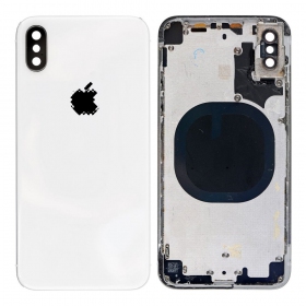 Apple iPhone X tampa traseira da bateria (prata) (usado grade C, original)