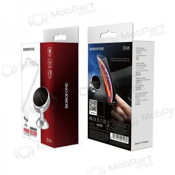 Automobilinis Universal telefono laikiklis Borofone BH5 Platinum, mounted on the dashboard, magnetic Automobilinis Universal telefono laikiklis Borofone BH5 Platinum, mounted on the dashboard, magnetic