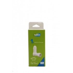 Carregador de carro Tellos C109 USB 1A (branco)