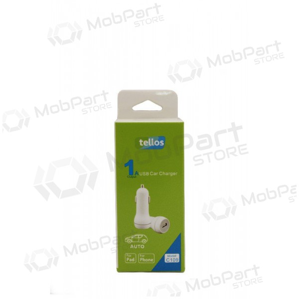 Carregador de carro Tellos C109 USB 1A (branco)