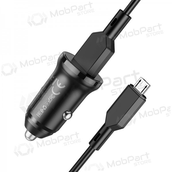 Carregador automobilinis Borofone BZ18 Quick Charge 3.0 18W + MicroUSB (preto)