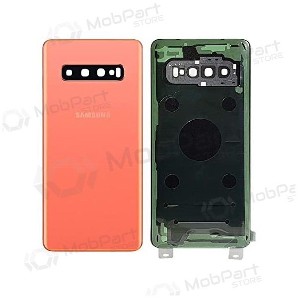Samsung G973 Galaxy S10 tampa traseira da bateria rosa (Flamingo Pink) (usado grade C, original) Samsung G973 Galaxy S10 tampa traseira da bateria rosa (Flamingo Pink) (usado grade C, original)