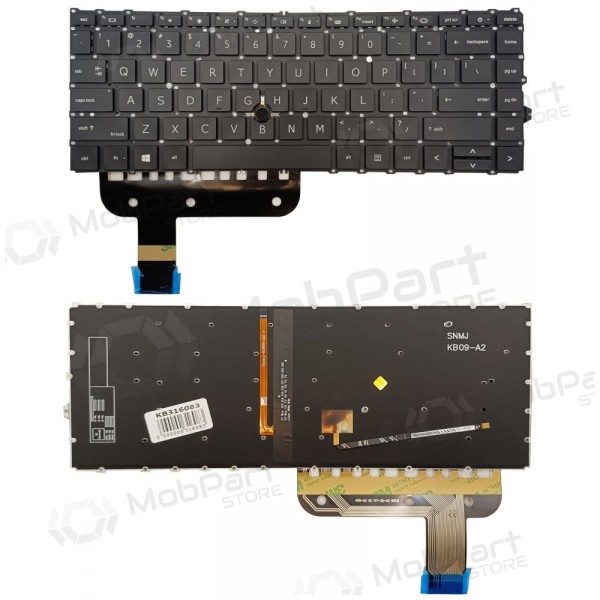Teclado HP EliteBook 845 G7, su pašvietimu e „trackpoint“ Teclado HP EliteBook 845 G7, su pašvietimu e „trackpoint“