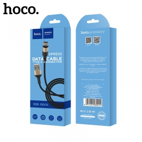 USB cabo Hoco X26 Type-C 1.0m (preto / dourado)