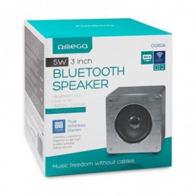 Bluetooth alto-falante portátil OMEGA WOODEN OG60A (MicroSD, mãos livres, AUX,FM) (cinza)