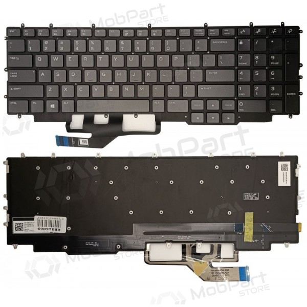 Teclado DELL G7 17 7700, su spalvotu pašvietimu, US Teclado DELL G7 17 7700, su spalvotu pašvietimu, US
