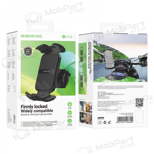 Telefono laikiklis dviračiui, motociklui Borofone BH105 preto