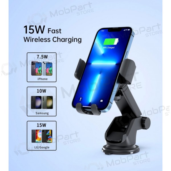 Automobilinis laikiklis-carregador Choetech T203-F 15W Gravity Car Charger Holder preto