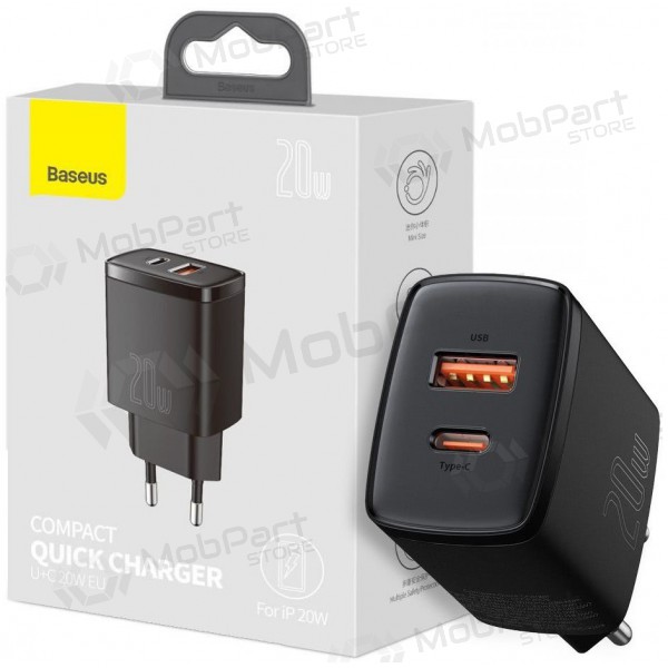 Carregador Baseus USB + Type-C 20W CCXJ-B01 (preto)