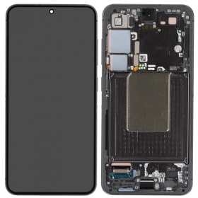 Ekranas Samsung S921 S24 su lietimui jautriu stikliuku e rėmeliu Onyx Black original (service pack)