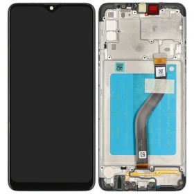 Ekranas Samsung A207F A20s su lietimui jautriu stikliuku e rėmeliu Black original