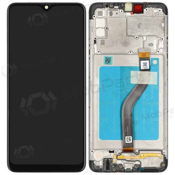 Ekranas Samsung A207F A20s su lietimui jautriu stikliuku e rėmeliu Black original