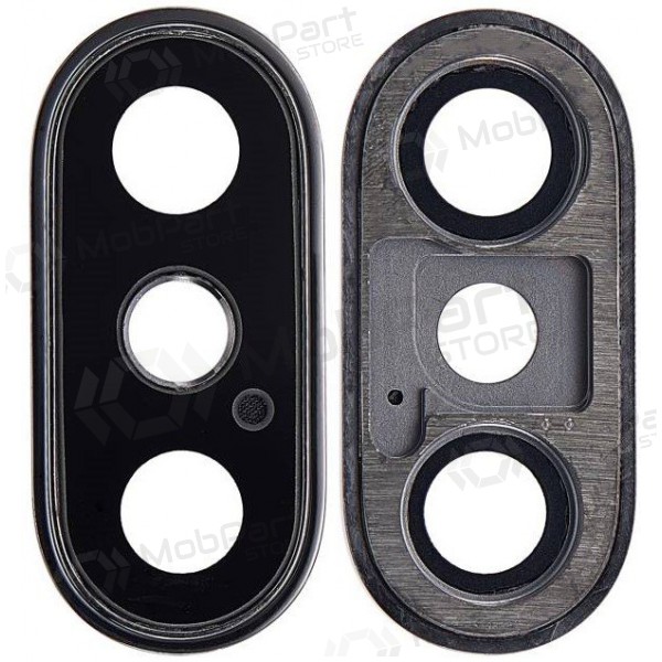 Apple iPhone XS / XS Max lente vidro da câmera (preto) (com moldura) Apple iPhone XS / XS Max lente vidro da câmera (preto) (com moldura)