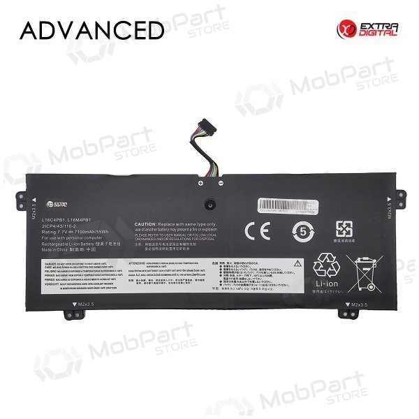 Lenovo L16C4PB1, L16M4PB1, 7100mAh bateria do portátil, Advanced Lenovo L16C4PB1, L16M4PB1, 7100mAh bateria do portátil, Advanced
