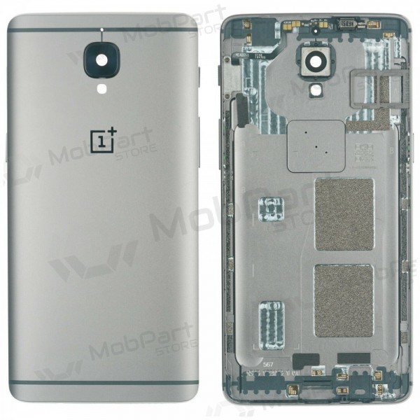 OnePlus 3 / 3T tampa traseira da bateria (prata) (usado grade C, original) OnePlus 3 / 3T tampa traseira da bateria (prata) (usado grade C, original)