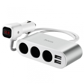 Carregador de carro - šakotuvas Hoco Z13 2xUSB 3xconnector