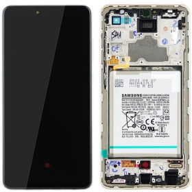 Samsung Galaxy A72 ecrã (branco) (com moldura) (original)