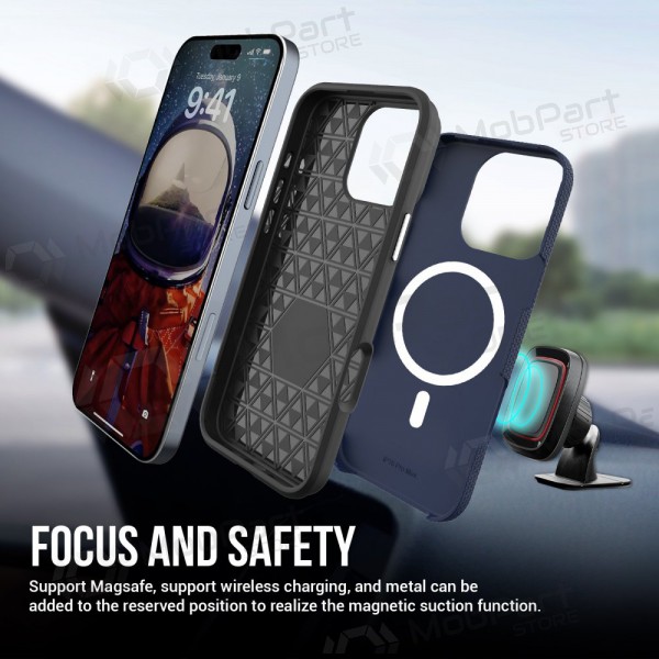 Capa Perfectionists Triangle Mag Case Apple iPhone 16 azul escuro
