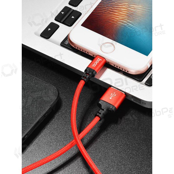 USB cabo Hoco X14 Lightning (vermelho / preto) 1.0m