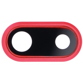 Apple iPhone 8 Plus lente vidro da câmera (vermelho) (com moldura)