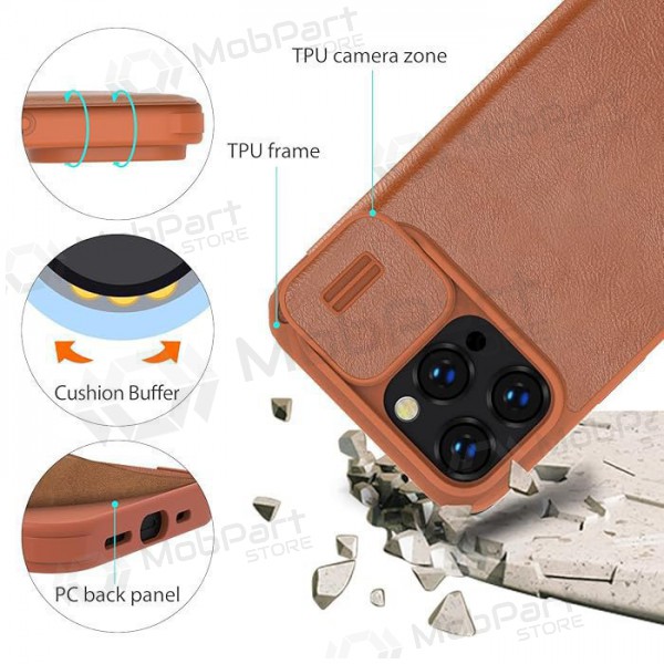 Apple iPhone 14 Pro capa „Nillkin Leather“ (marrom)