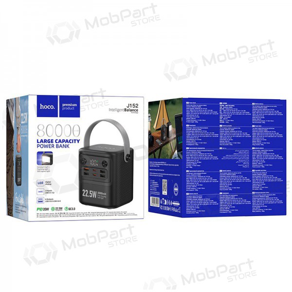 Bateria externa Power Bank Hoco J152 22.5W+PD20W 80000mAh preto Bateria externa Power Bank Hoco J152 22.5W+PD20W 80000mAh preto