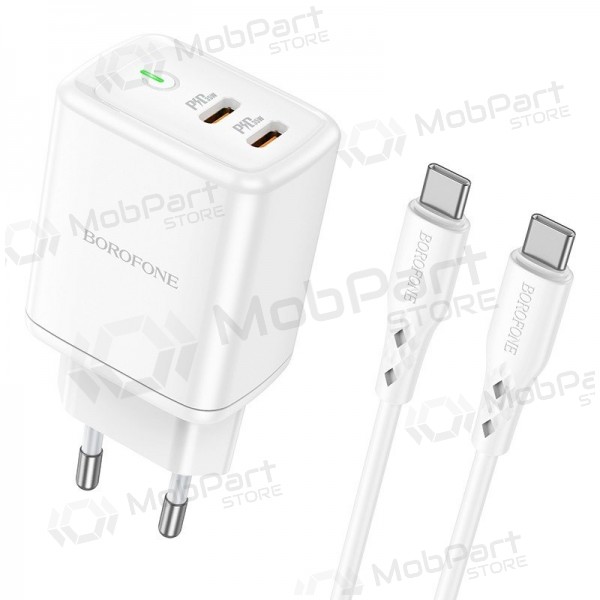 Carregador buitinis Borofone BN9 2xType-C 35W + Type-C branco