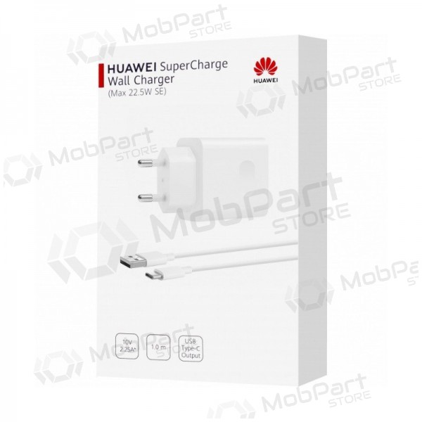 Carregador original Huawei CP404B SuperCharge 22.5W + cabo Type-C 1m na embalagem branco