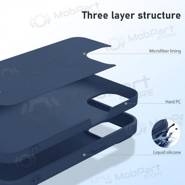 Apple iPhone 15 capa „Nillkin Silicone“ (azul escuro)